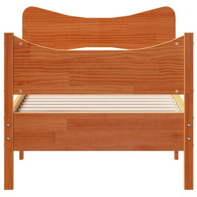 vidaXL Rama łóżka z wezgłowiem, woskowy brąz, 100x200 cm, sosnowa