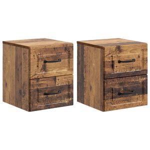 vidaXL Wisząca Szafka Nocna 2 szt. Stare drewno 34,5 x 33 x 40 cm