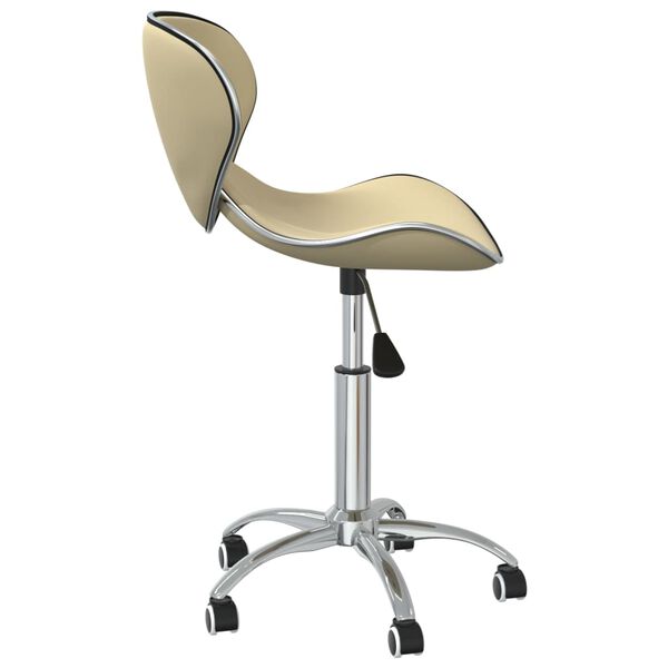 vidaXL Obrotowe krzesła stołowe, 4 szt., kremowe, obite sztuczną skórą