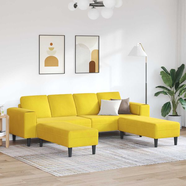 vidaXL Sofa do salonu 3 pcs Ż&oacute;łty
