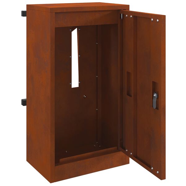 vidaXL skrzynka na listy z przechowywaniem Rdzawy 30 x 20 x 55 cm