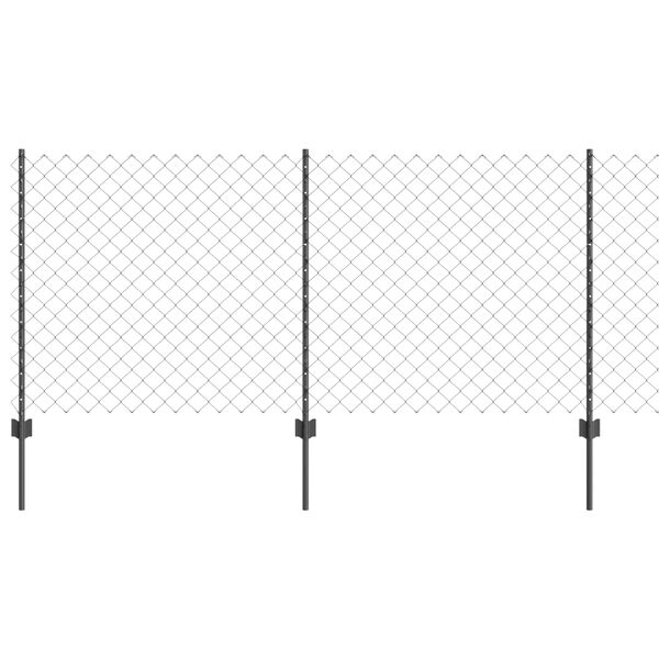 vidaXL Ogrodzenie z słupkiem Szary 1 x 10 m Stal i PVC