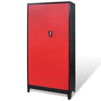vidaXL Szafa narzędziowa, 2 drzwi, stal, 90x40x180 cm, czarno-czerwona