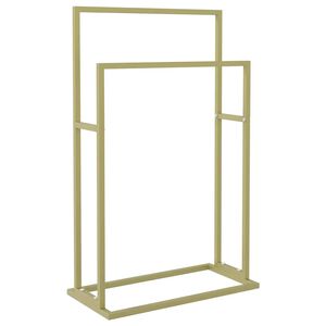 vidaXL Wolnostojący wieszak na ręczniki, złoty, 48x24x78,5 cm, żelazny