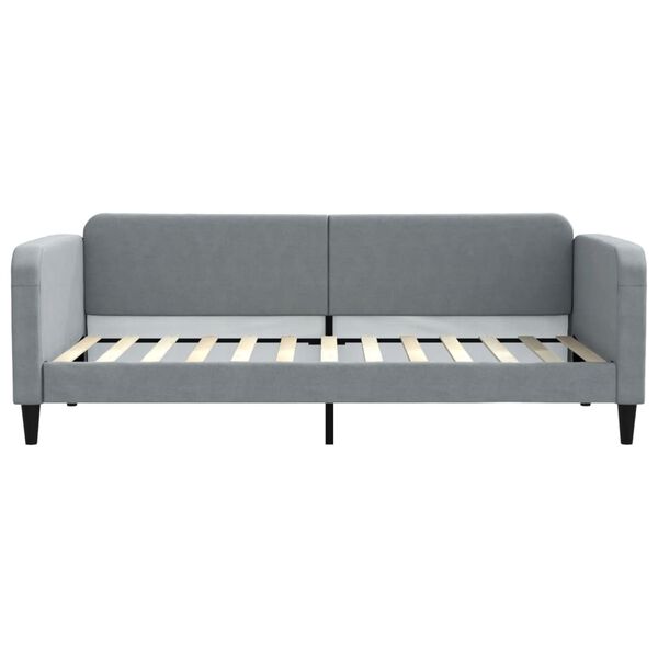 vidaXL Sofa z materacem do spania, jasnoszara, 90x200 cm, tkanina