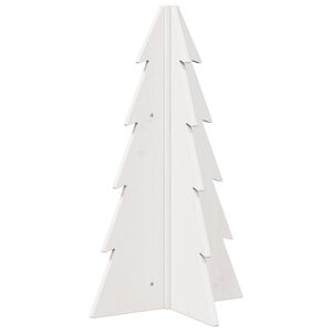 vidaXL Drewniana choinka do udekorowania, biała, 69,5 cm, sosnowa