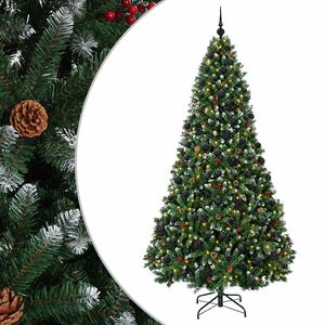 vidaXL Sztuczna choinka zielona z bombką 180 cm 300 LED Ciepła biel
