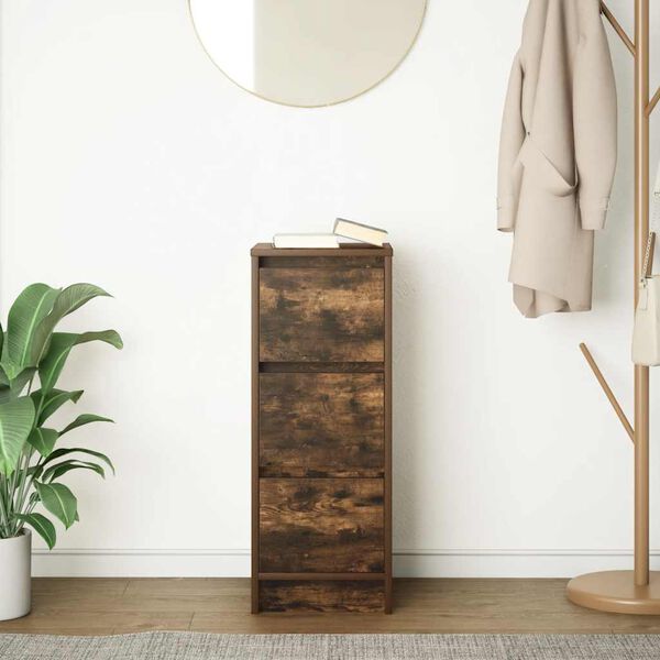 vidaXL Komoda Dąb wędzony 29,5x34x76 cm Drewno klejone