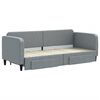 vidaXL Sofa rozsuwana z szufladami, jasnoszara, 80x200 cm, tkanina