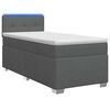 vidaXL Ł&oacute;żko Box Spring z materacem i LED ciemnoszary Pojedynczy
