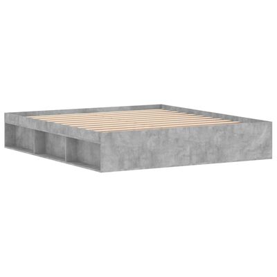 vidaXL Rama łóżka, szarość betonu, 180x200 cm, super king size