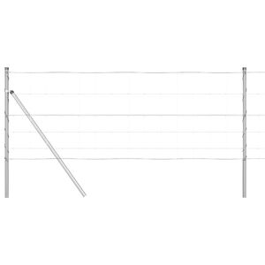 vidaXL Ogrodzenie spawane do mocowania w gruncie 25 x 0,8 m srebrny