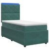 vidaXL Ł&oacute;żko z box spring LED z materacem Ciemnozielony 90 x 200 cm