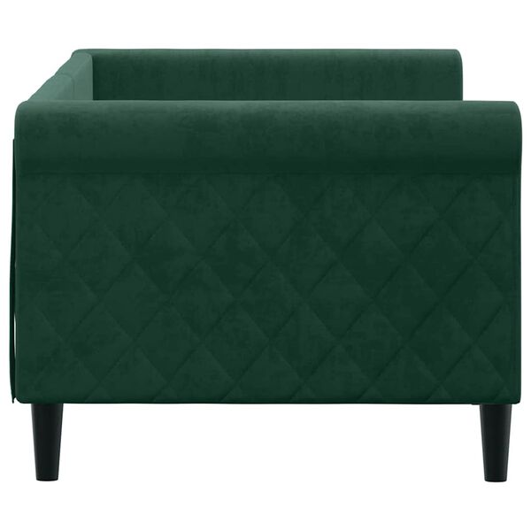 vidaXL Ł&oacute;żko dzienne, ciemnozielone, 80x200 cm, obite aksamitem