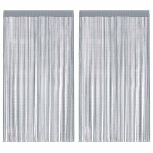 vidaXL Zasłony sznurkowe 2 szt. Jasnoszary 100x250 cm