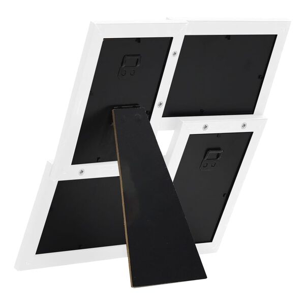 vidaXL Ramka na 4 zdjęcia 10x15 cm, biała, MDF