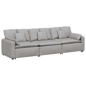 vidaXL Sofa modułowa z poduszkami, szara obłok