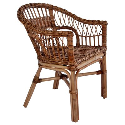 vidaXL Krzesła ogrodowe, 2 szt., naturalny rattan, brązowe