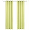 vidaXL Zasłony, metalowe k&oacute;łka, 2 szt., bawełna, 140x225 cm, zielone