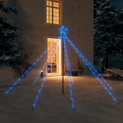 vidaXL Choinka z lampek, wewn./zewn., 400 niebieskich diod LED, 2,5 m
