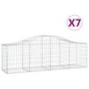 vidaXL Kosze gabionowe, 7 szt, 200x50x60/80 cm, galwanizowane żelazo