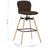 vidaXL Obrotowe krzesła barowe, 2 szt., brązowe, tkanina
