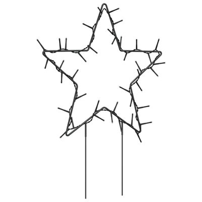 vidaXL Świąteczne gwiazdy na szpikulcach, 3 szt., 50 LED, 29 cm
