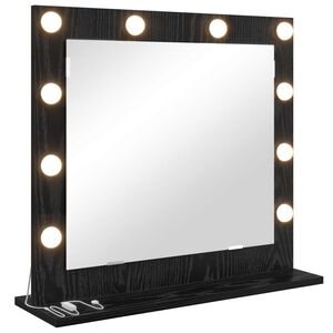vidaXL Lustro toaletowe Czarny Dąb 60 x 55 x 18 cm Prostokątny