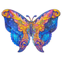 UNIDRAGON 199-cz., drewniane puzzle Intergalaxy Butterfly, M, 32x23 cm