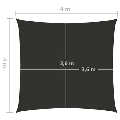 vidaXL Żagiel ogrodowy, tkanina Oxford, kwadratowy, 4x4 m, antracyt