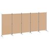 vidaXL 5-panelowy parawan Beżowy 433 x 180 cm tkanina