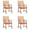 vidaXL Krzesła ogrodowe z poduszkami, 4 szt., lite drewno akacjowe