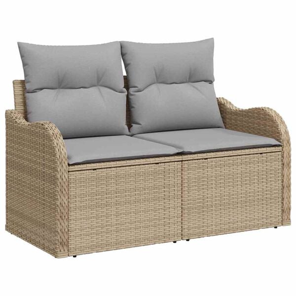 vidaXL Zestaw Sof na Ogród z poduszką 11 pcs Beżowy Rattan poli