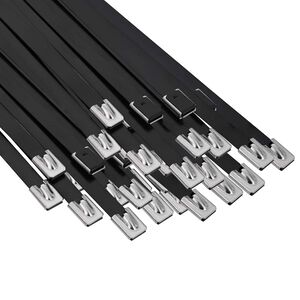 vidaXL Związywacz kablowy 250 szt. 7,9 x 350 mm Czarny