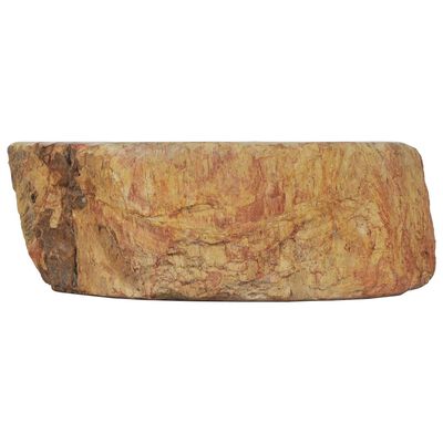 vidaXL Umywalka, 45 x 35 x 15 cm, skamieniałe drewno, kremowa