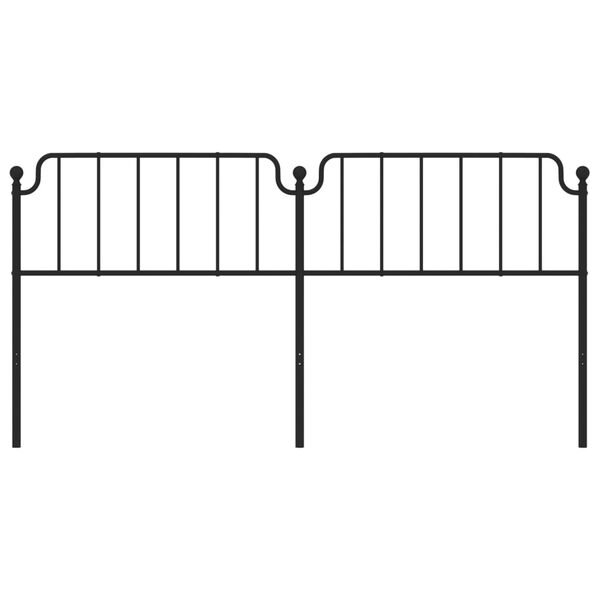 vidaXL Metalowe wezgłowie, czarne, 200 cm
