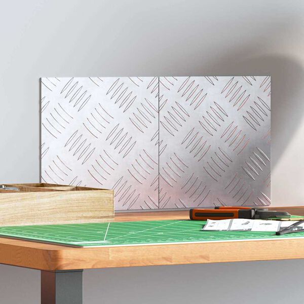 vidaXL Stopień Kwadrat 2 pcs Srebrny 20 x 20 cm Aluminium