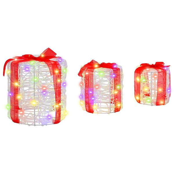 vidaXL Dekoracja Pudełka Prezentowego 3 pcs kolorowy 20 x 20 x 21 cm