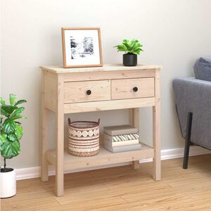 vidaXL Stolik konsolowy, 75x35x75 cm, lite drewno sosnowe
