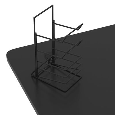 vidaXL Biurko do gier z nogami w kształcie Y, czarne, 90x60x75 cm