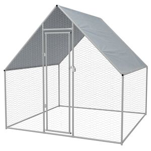 vidaXL Klatka zewnętrzna dla kurcząt, stal galwanizowana, 2x2x1,92 m