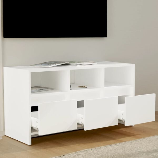 vidaXL Szafka pod TV, biała, 102x37,5x52,5 cm, materiał drewnopochodny