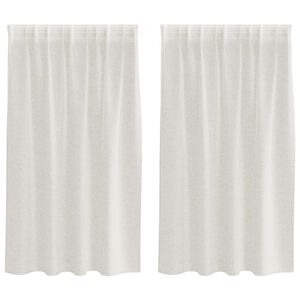 vidaXL Firany Voile z zasłonami 2 pcs Kremowy 140 x 140 cm Poliester