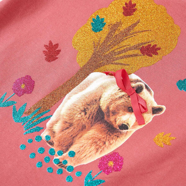 Koszulka dziecięca z długimi rękawami, stary róż, 128