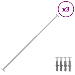 vidaXL Regulowane barierki zabezpieczające okno, 3 szt., 710-1200 mm