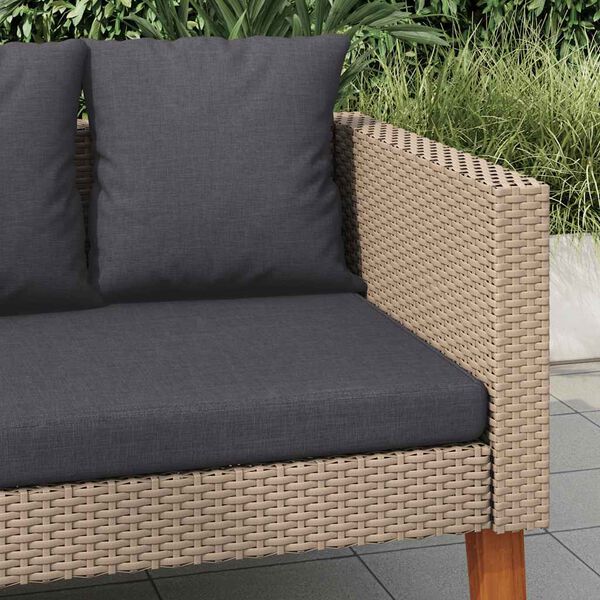 vidaXL 3-osobowa sofa ogrodowa z poduszkami, rattan PE, beż
