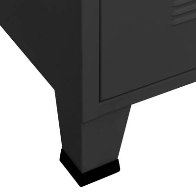 vidaXL Industrialna szafa, czarna, 90x50x180 cm, metalowa