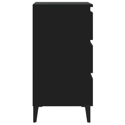 vidaXL 2 szafki nocne z metalowymi nóżkami, czarne, 40x35x69 cm