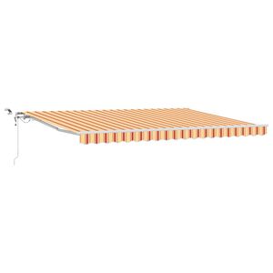vidaXL Markiza wysuwana Ż&oacute;łty i pomarańczowy 450 &times; 350 cm Poliester