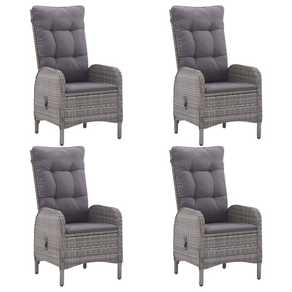 vidaXL 5-częściowy zestaw mebli ogrodowych, polirattan i akacja, szary